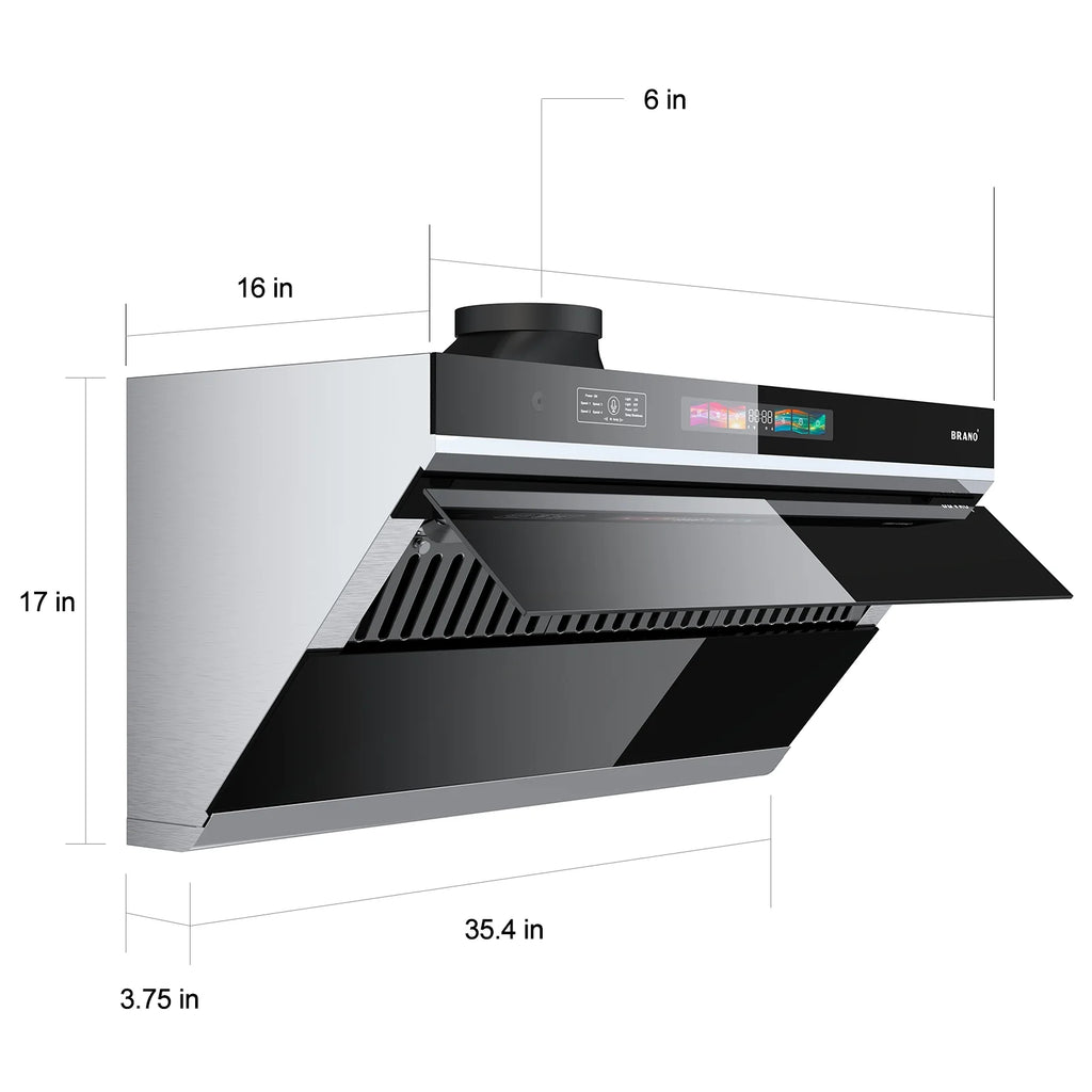 30 inch 900 CFM Convertible Under Cabinet Range Hood with  Charcoal Filter, Voice/Gesture/Touch Control