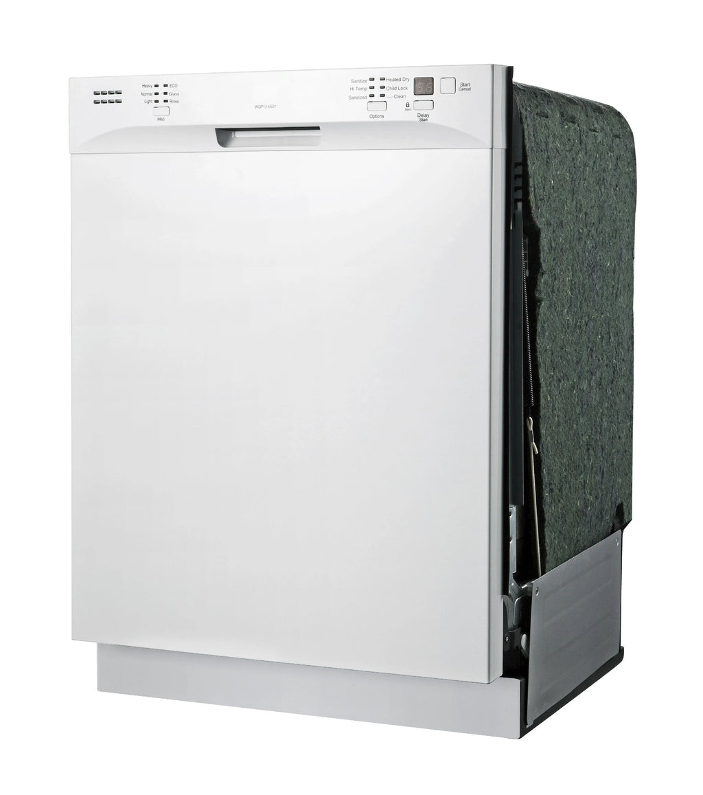 Sunpentown Energy Star 24�� Built-In Stainless Steel Tall Tub Dishwasher with Heated Drying, White SD-6501W
