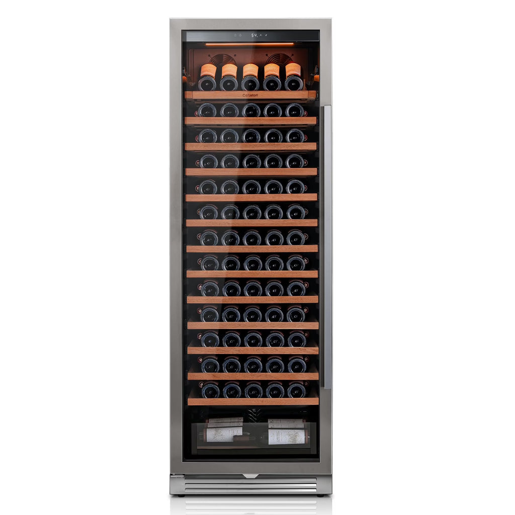 Ca'Lefort 24 inch 166-Bottle Wine Cooler Refrigerator???Freestanding/Built-In??? Dual Zone 3-Color LED Lighting ??? for Home, Bar & Office