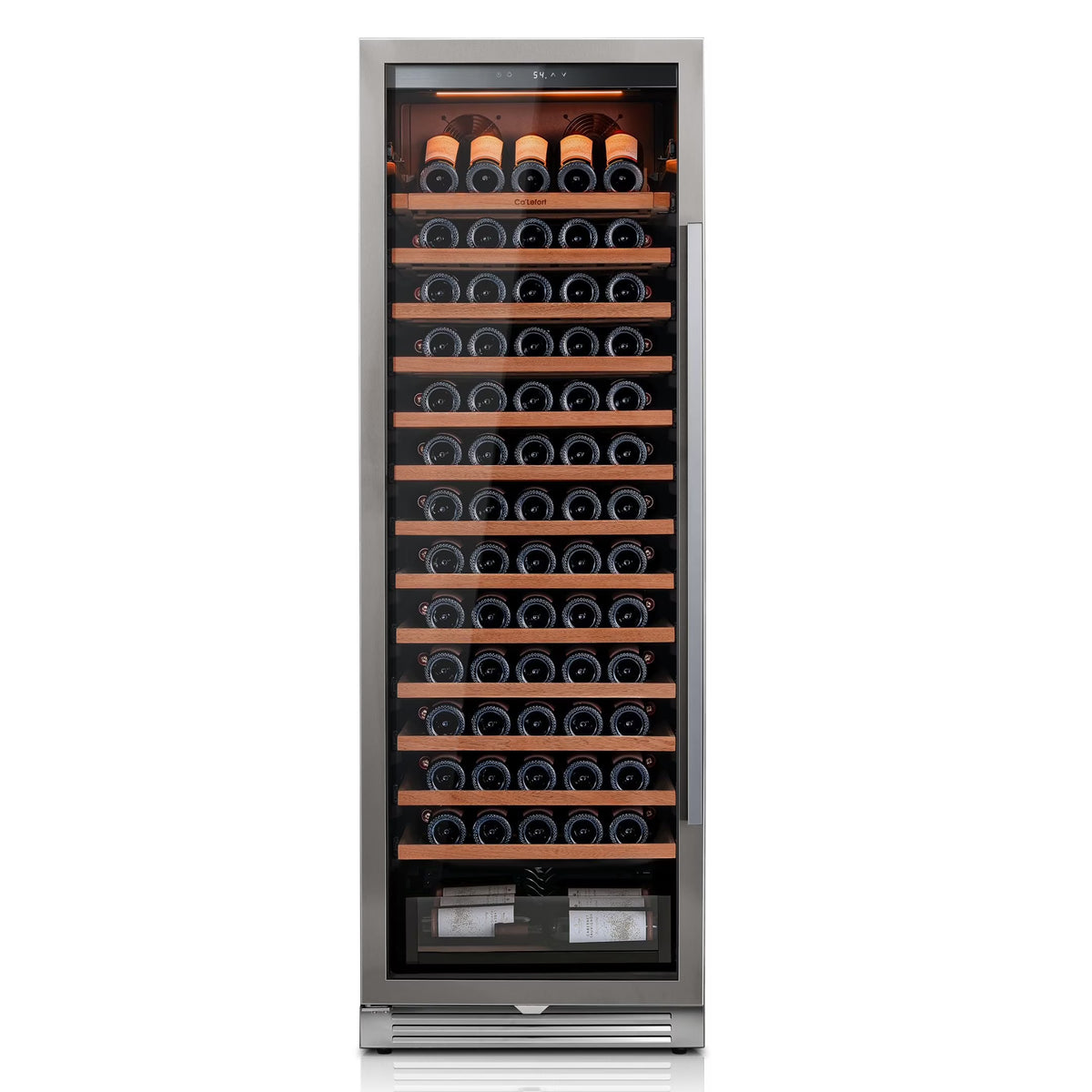 Ca'Lefort 24 inch 166-Bottle Wine Cooler Refrigerator???Freestanding/Built-In??? Dual Zone 3-Color LED Lighting ??? for Home, Bar & Office