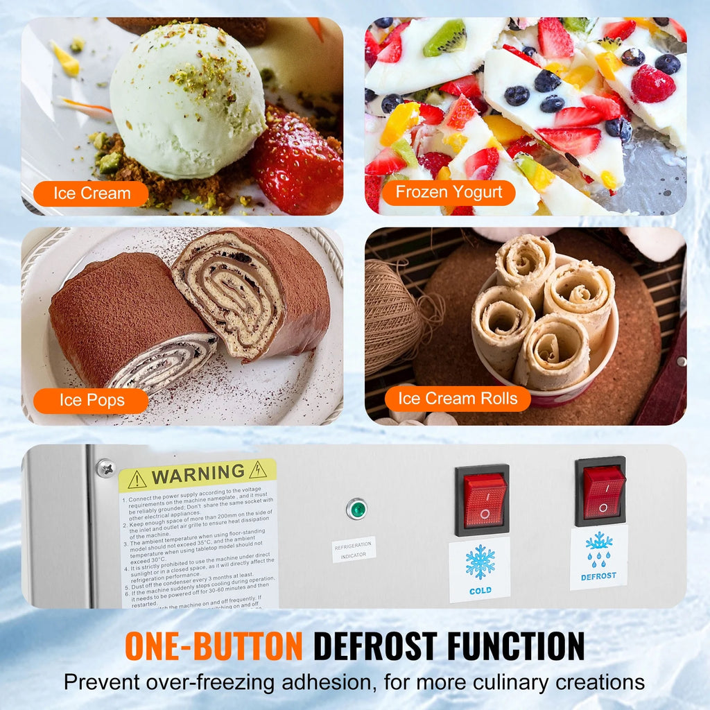 KFFKFF 11 x 9.5 Inch Pan Fried Ice Cream Roll Machine / Rolled Ice Cream Maker