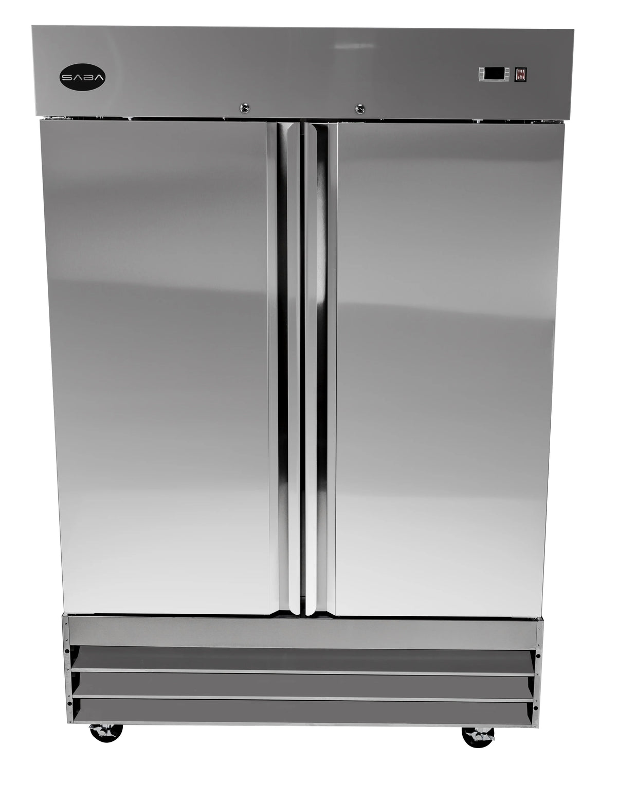 Heavy Duty Commercial 47 cu ft Solid Stainless Steel Reach-In Freezer (2 Door)