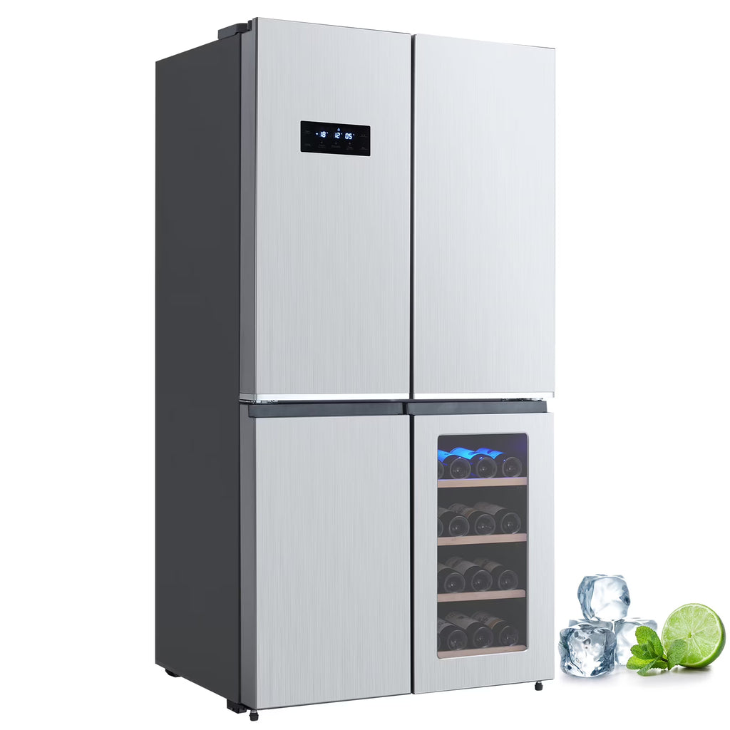 Refrigerator Colorful Stainless-Steel Fridge 595L With Wine Cabinet