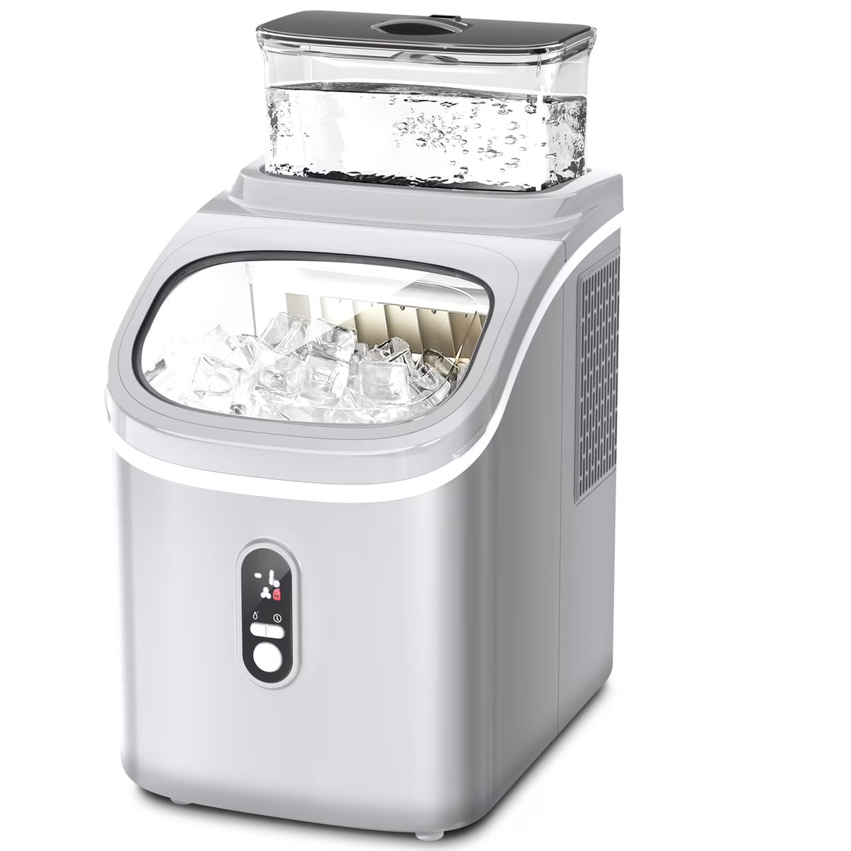 WAA Ice Maker with 1.5L Detachable Water Tank,33Lbs/24H Cube Ice,Timing Function,Self-Cleaning,Grey