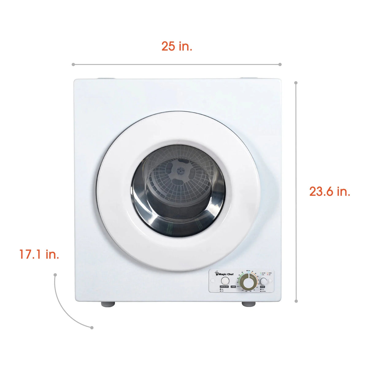Magic Chef 2.6 cu ft Compact Electric Dryer, White