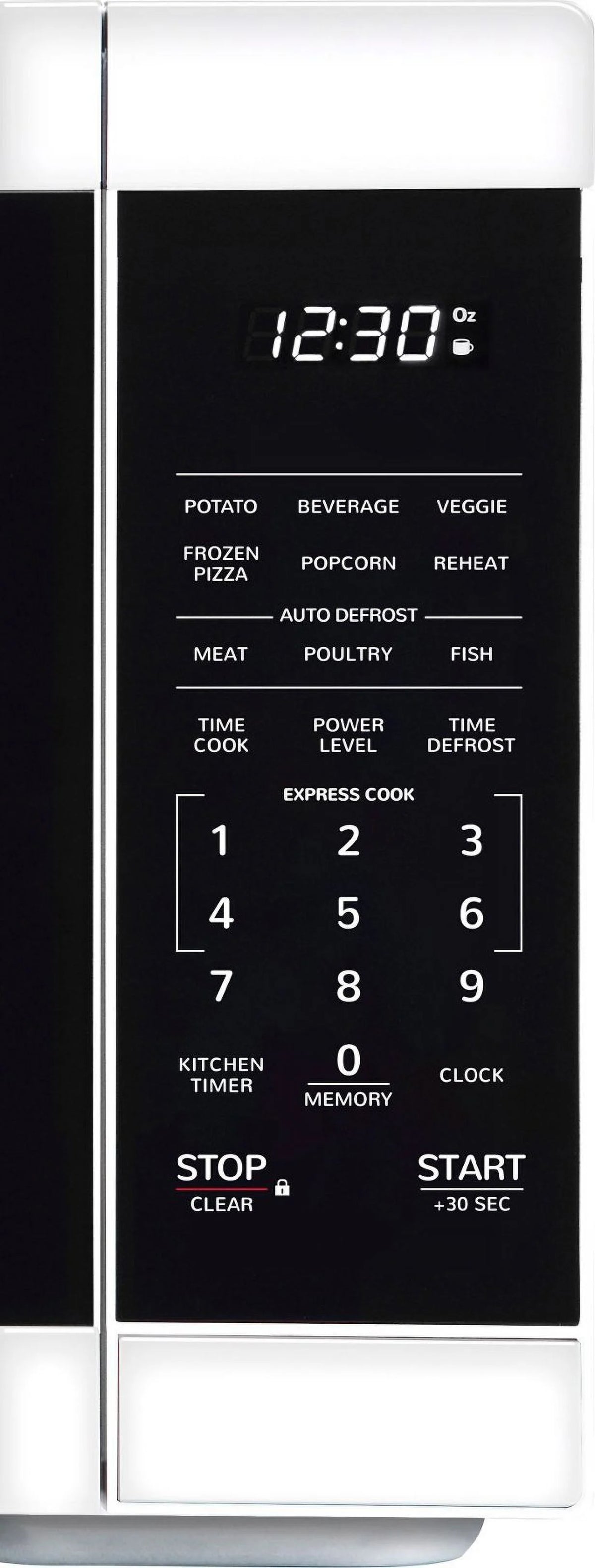 1.1 cu ft Countertop Microwave with 1000 watts and Auto Cook Features - White