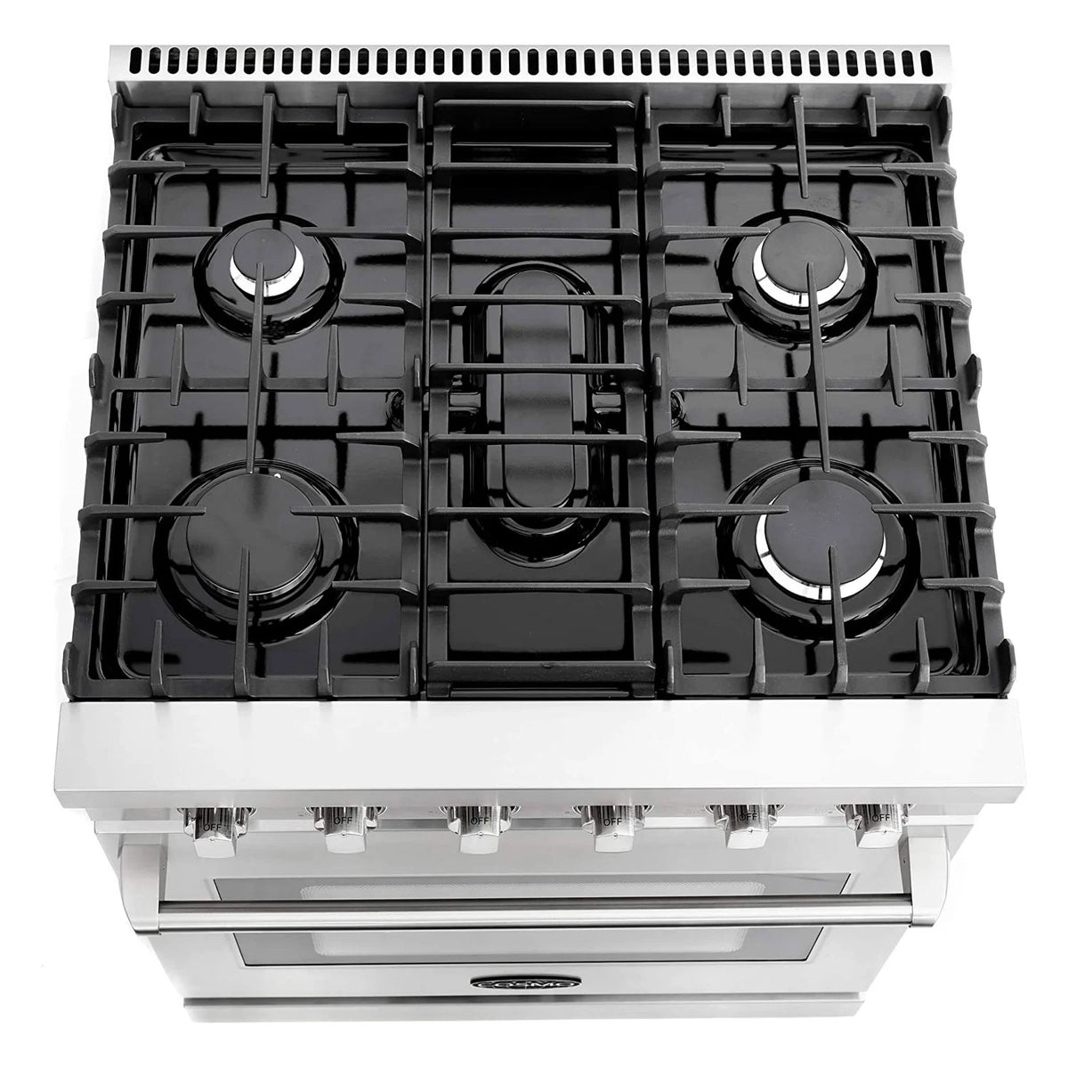 Cosmo 30 Inch 4.5 Cubic Foot Gas Range Convection Oven with 5 Italian Burners