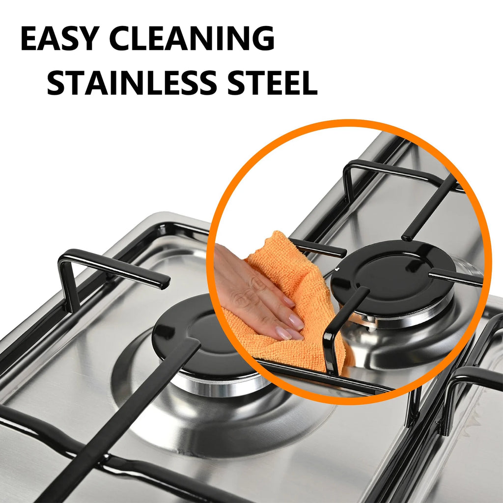 Graceall 24in Gas Stove Cooktop, Drop-in 24inch Gas Stove Top 4 Burners, NG/LPG Convertible Neutral Gas Propane Cooktop Gas Hob with Thermocouple Protection