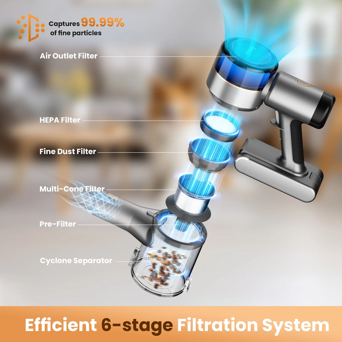 INSE Cordless Stick Vacuum Cleaner for Pet Hair Hard Floors Carpet, New S9X, 55 Mins Runtimes & 45 Kpa Powerful Suction