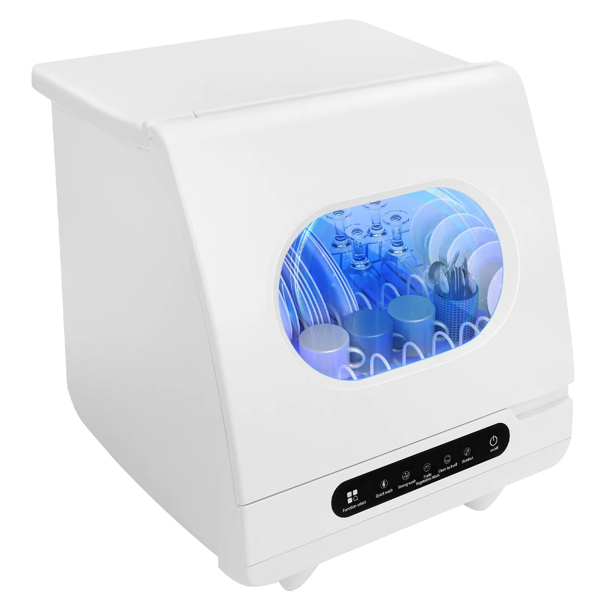 Portable Countertop Dishwasher, 5 Washing Programs and High Temperature ,White