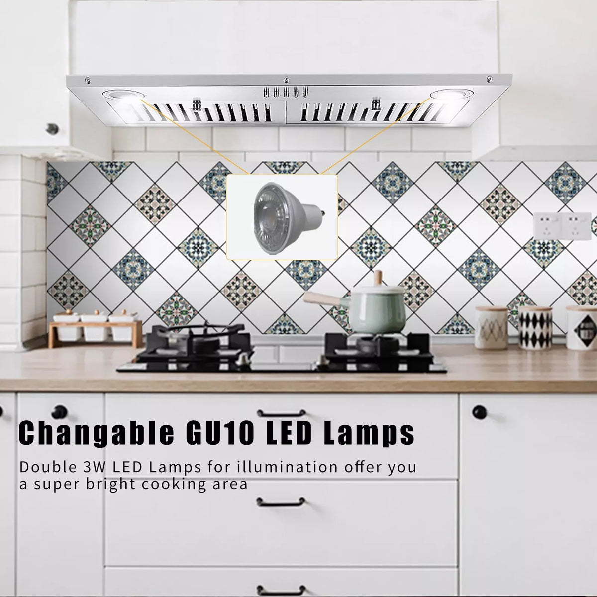 Range Hood 30 inch Insert Vent Hood 600 CFM Built-in Stainless Steel Range Hood Powerful Exhaust Vent Fan