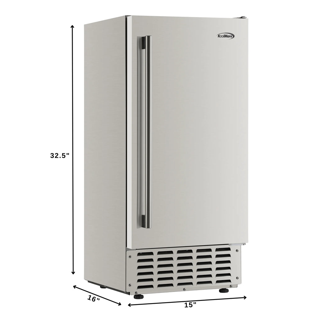 15 in. Built-in Residential Pearl Ice Nugget Maker, 66lb /day with Drain Pump in Stainless-Steel (KM-BIM66-NSS)