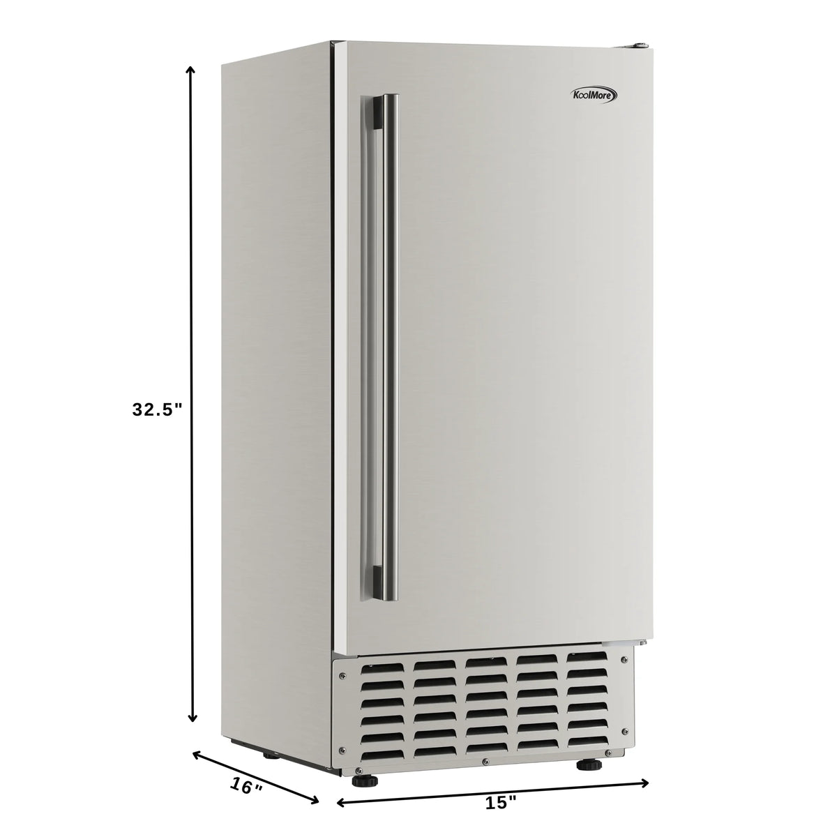 15 in. Built-in Residential Pearl Ice Nugget Maker, 66lb /day with Drain Pump in Stainless-Steel (KM-BIM66-NSS)