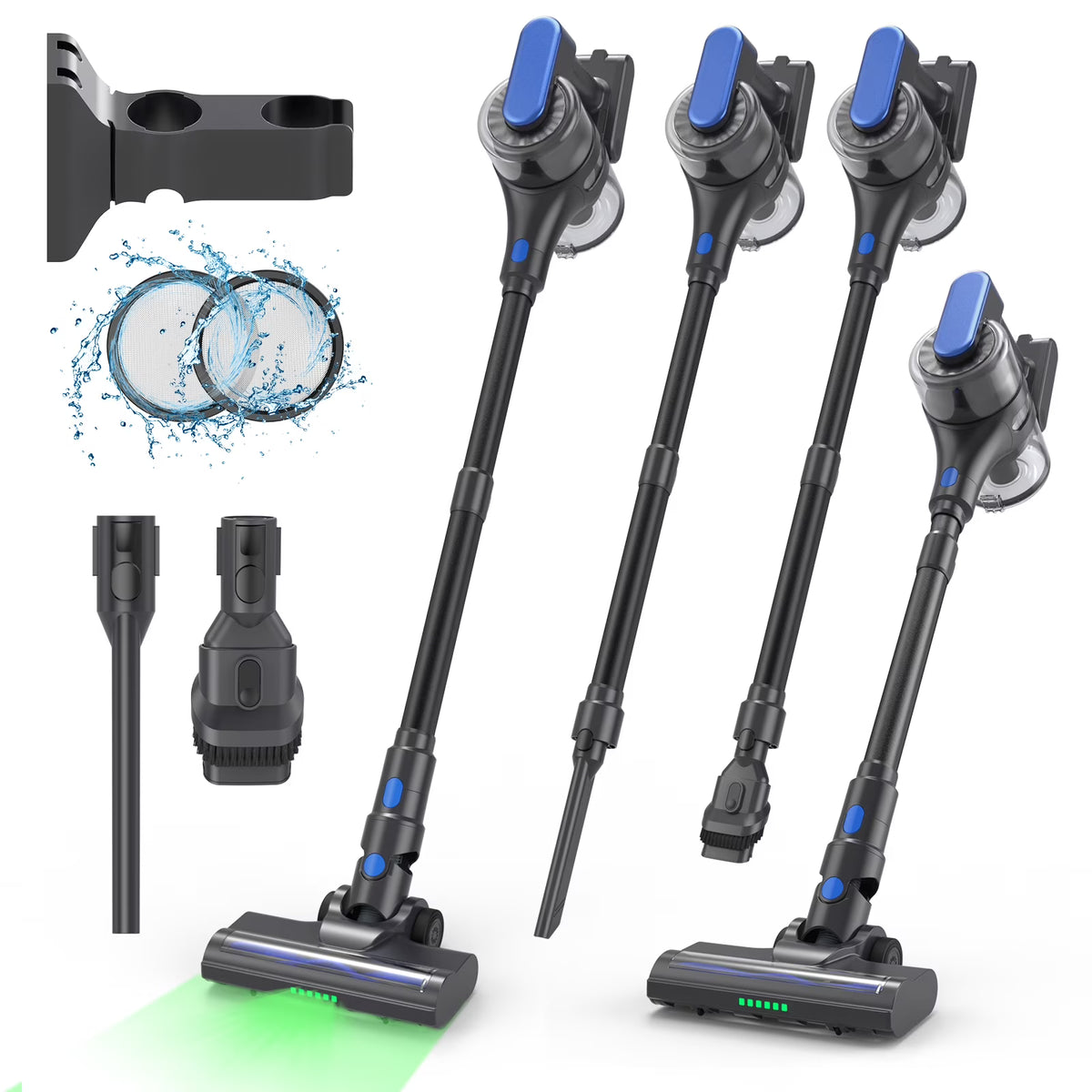 VACFORE Vacuum Cleaner, 6 in 1 Powerful Suction Cordless Vacuum, for Home Hardwood Floor
