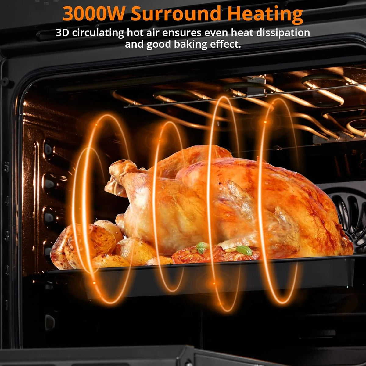 HELLONE 24" Single Wall Oven, Built-in Electric Ovens with 11 Cooking Modes, 3000W, 240V, 2.5 CF Convection Built-in Oven, Stainless Steel, Touch Control, Timer, Safety Lock