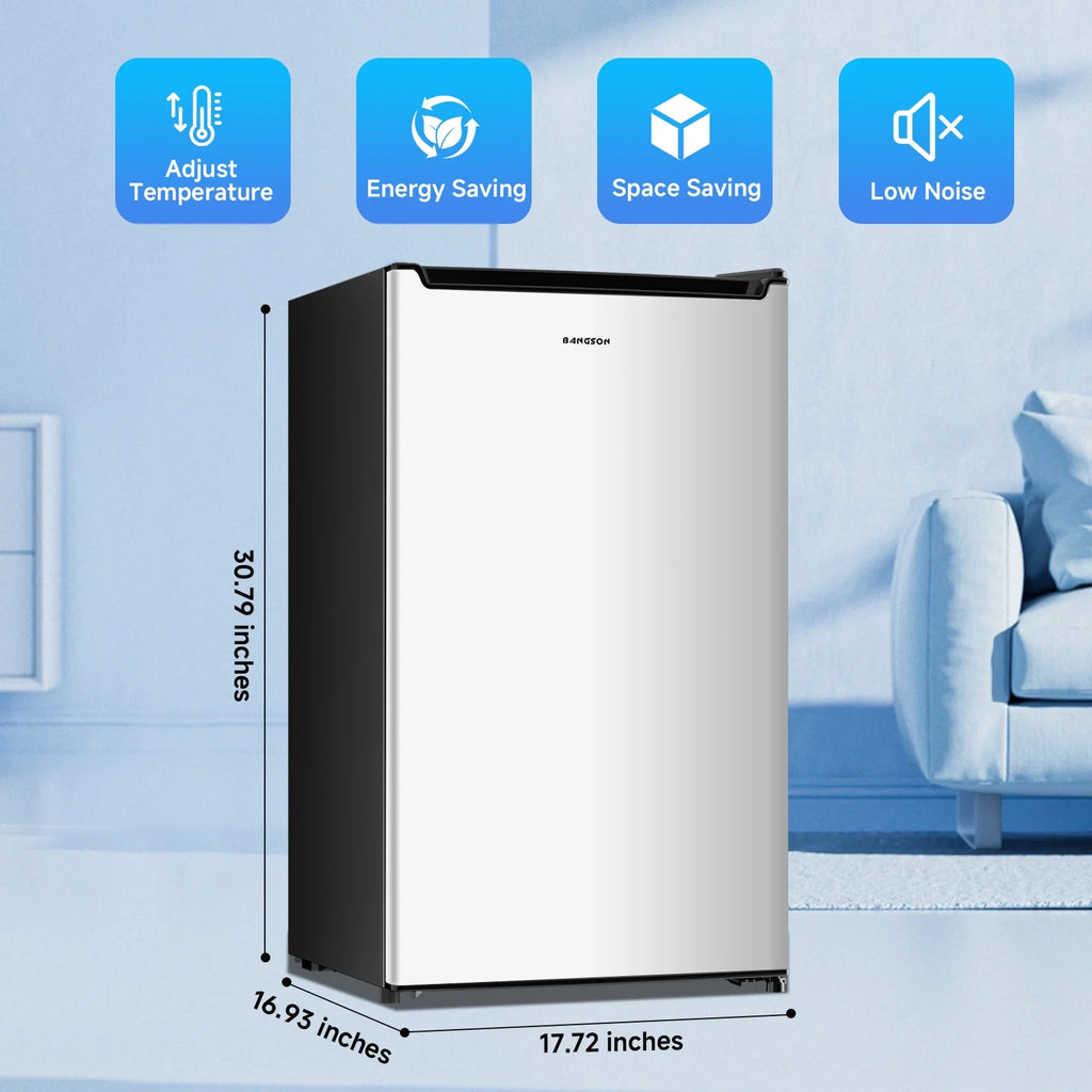 Bangson 2.1 Cu.Ft Upright Freezer, Compact Mini Freezer with Reversible Black Door, Black