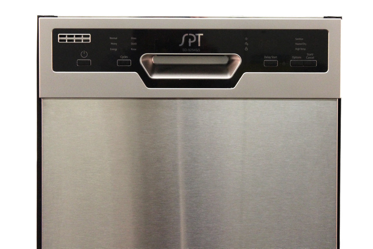Sunpentown 18" Built-In Dishwasher with Heated Drying, Energy Star, Stainless Steel, SD-9254SS