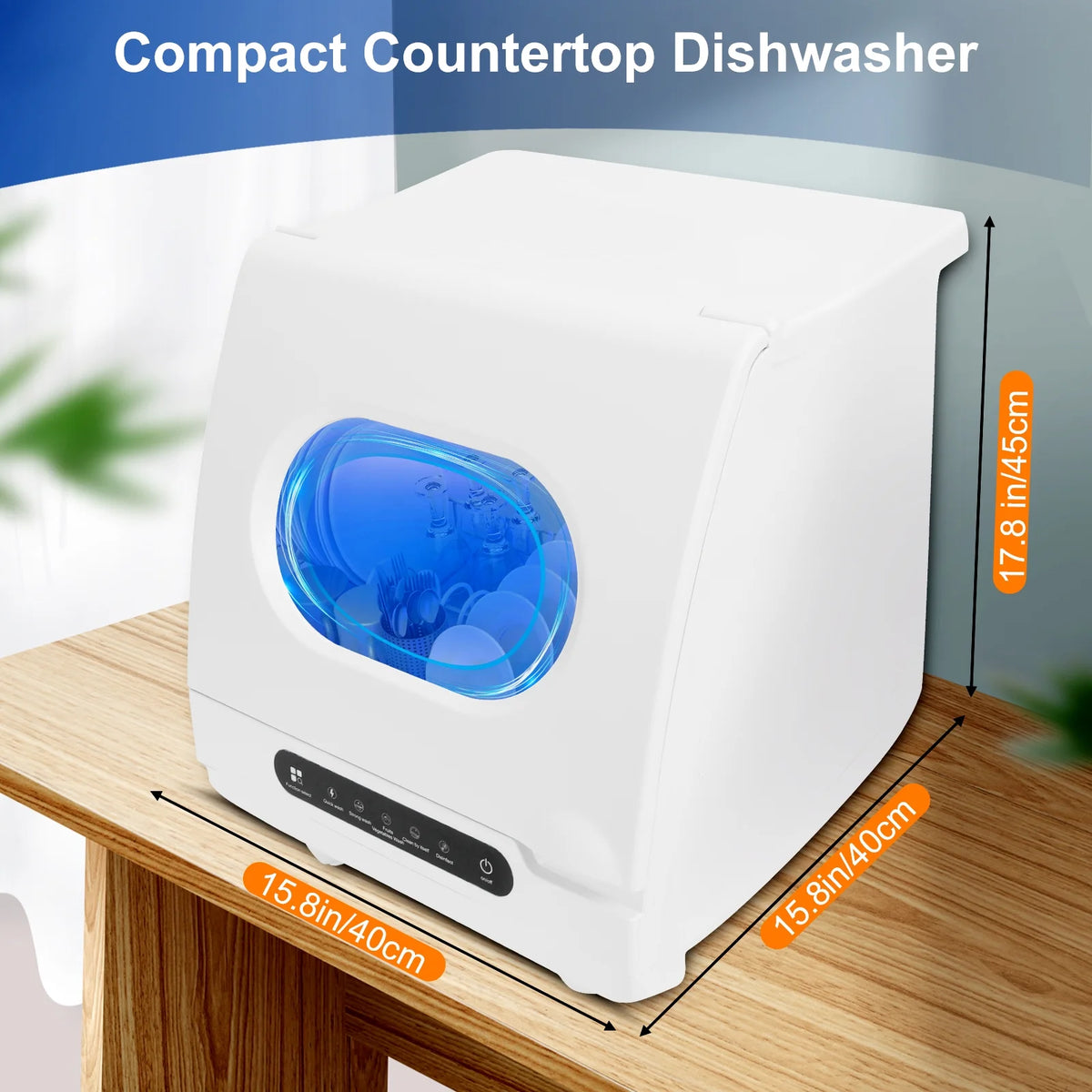 Portable Countertop Dishwasher, 5 Washing Programs and High Temperature ,White