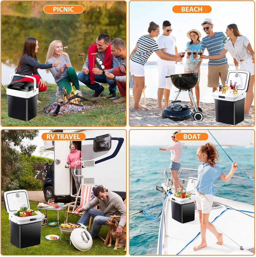 WOLEGEDO Portable RV Refrigerator 28 Qt(26L) Electric Cooler and Warmer 12V Mini Fridge for Car Camping, Fishing, Work Beach Picnic 29L