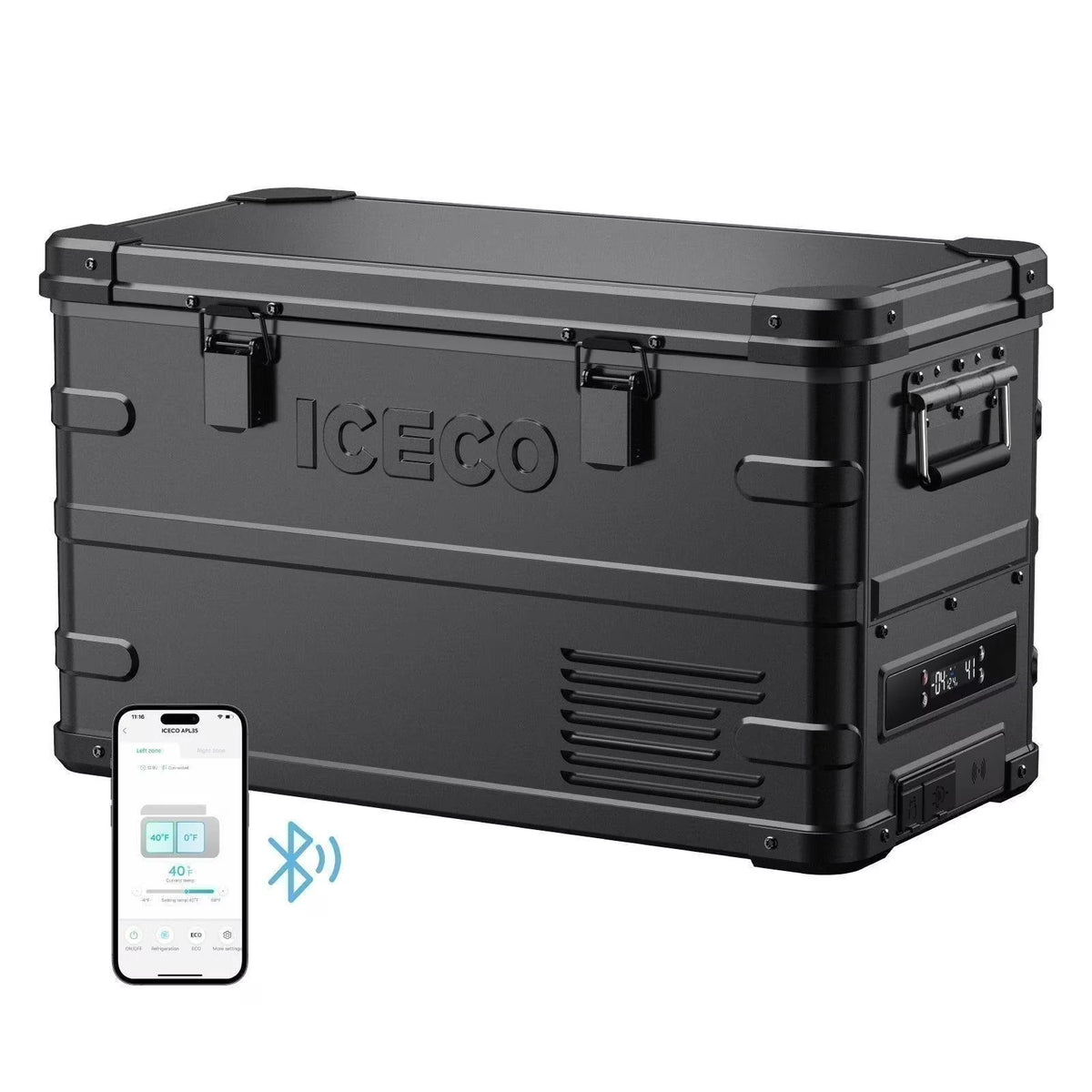 APL35 Aluminum Dual Zone 37QT Portable Cooler Black