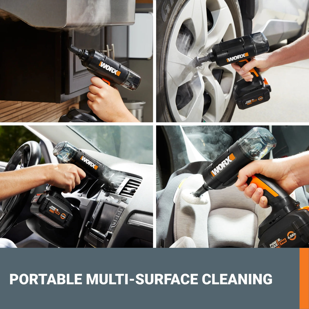 Worx WX770L.9 20V SteamStorm? Cordless Handheld Steam Cleaner (Tool Only)
