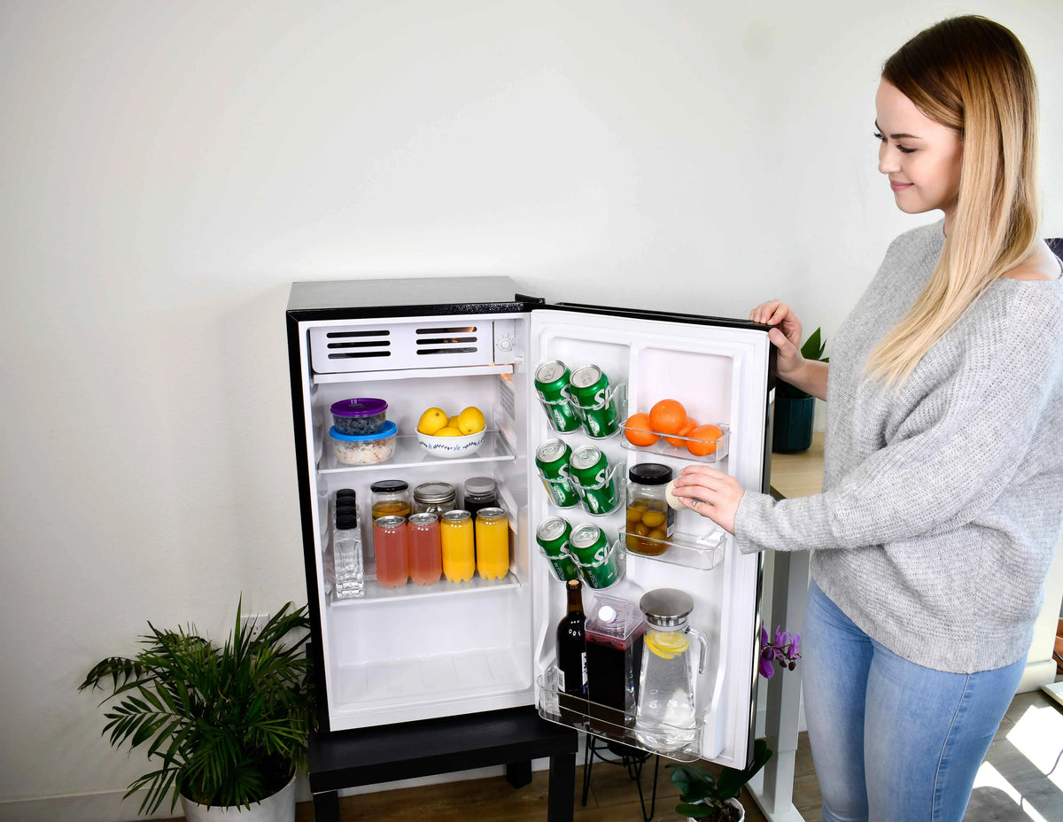 Frigidaire 3.2 Cu Ft Retro Dry Erase Compact Fridge, (EFR331-BLACK), Black