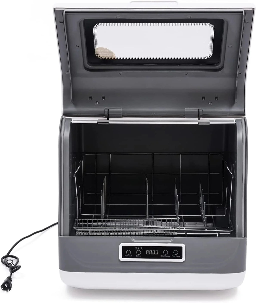 FETCOI Portable Countertop Dishwasher, Compact Mini Dishwasher with Air-Dry Function, 3 Washing Programs, for Small Apartment, RV