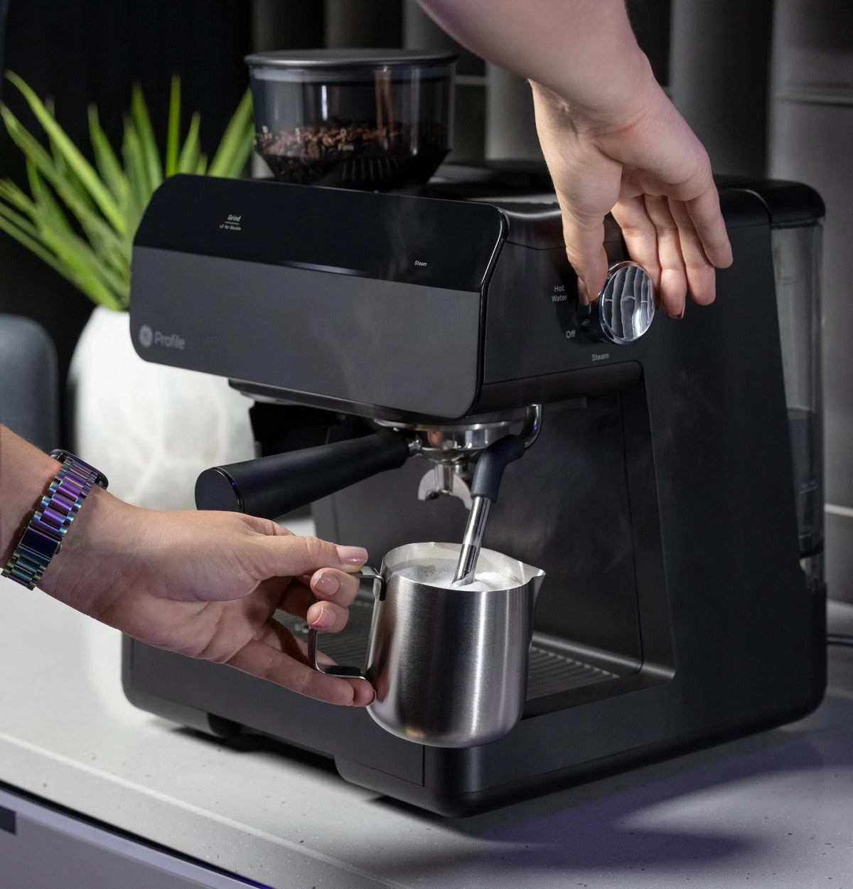 GE Profile® 15Bar 2Cup Semi Automatic Espresso Machines in Black