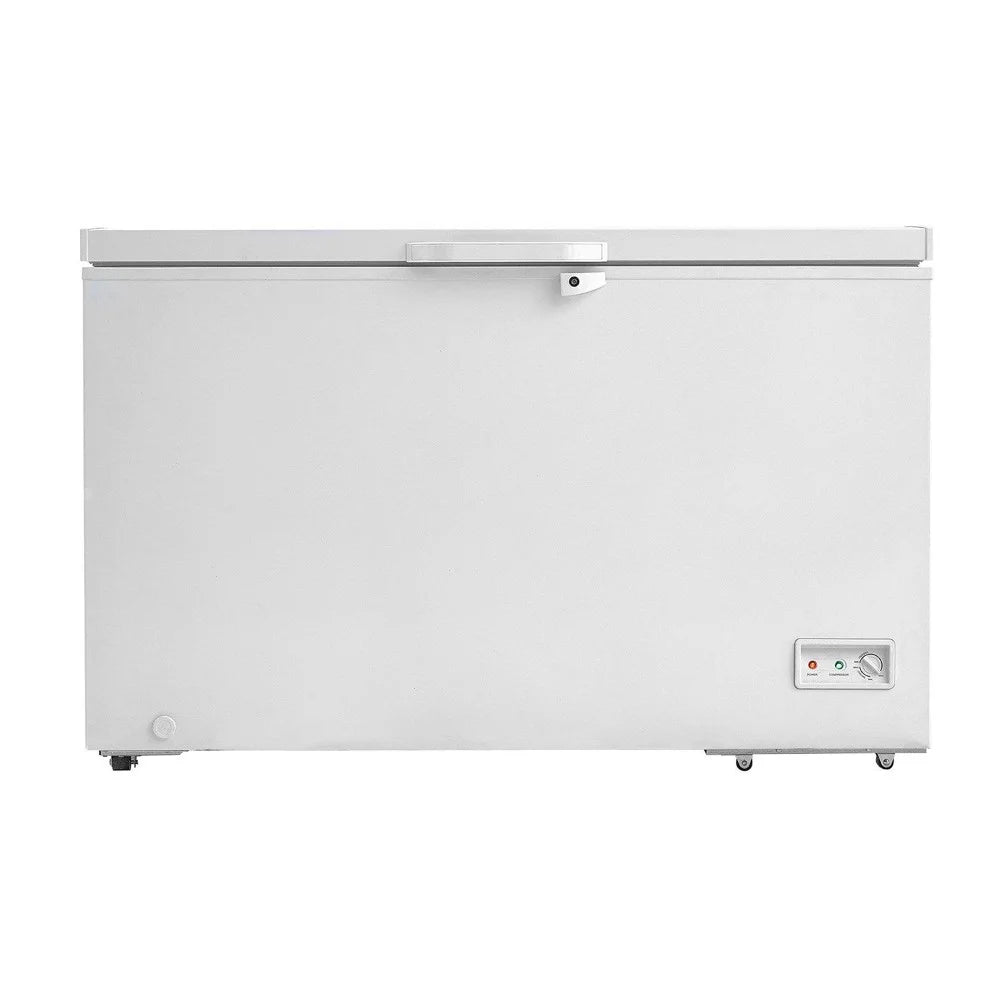 Choco Moon Large Capacity 14.5 Cu.ft Chest Freezer, 345L Storage, 4 Slide-Out Baskets, Lockable Lid, 8 Temp Control Levels, Energy-Efficient LED Lights, 6 Swivel Casters for Easy Mobility