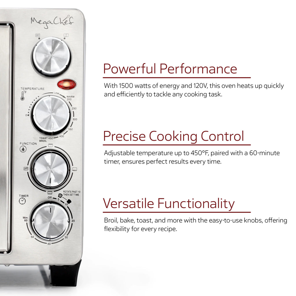 MegaChef 30 Quart French Door Multi-Function Electric Toaster Oven