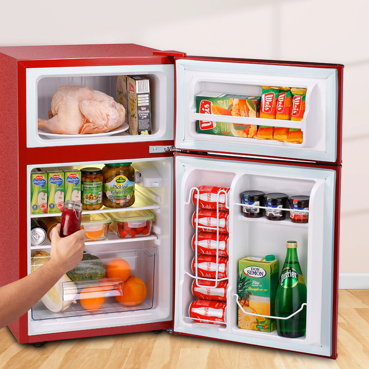 Moifoi 3.1 Cu. Ft. Two-Door Compact Refrigerator, Gray