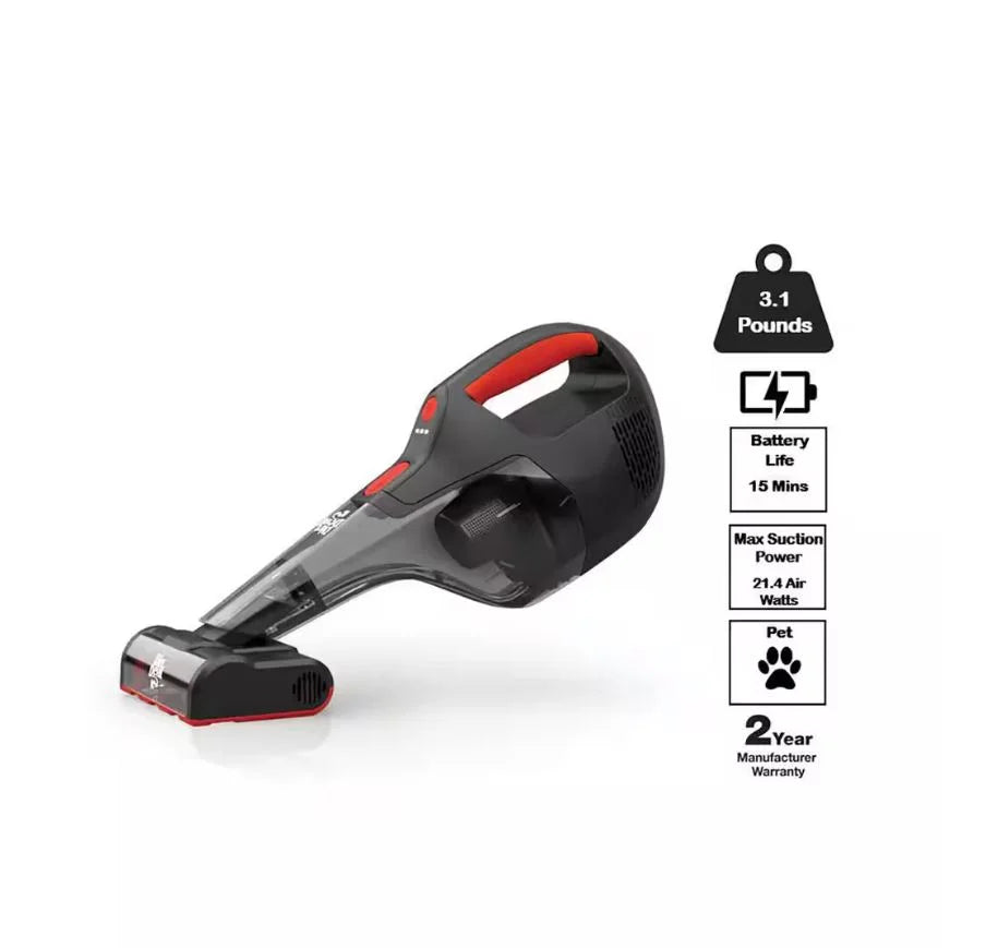 Dirt Devil 16V Deep Clean Cordless Handheld Vacuum w/Motorized Pet Brush Roll Tool for Upholstery, Powerful and Lightweight, Black