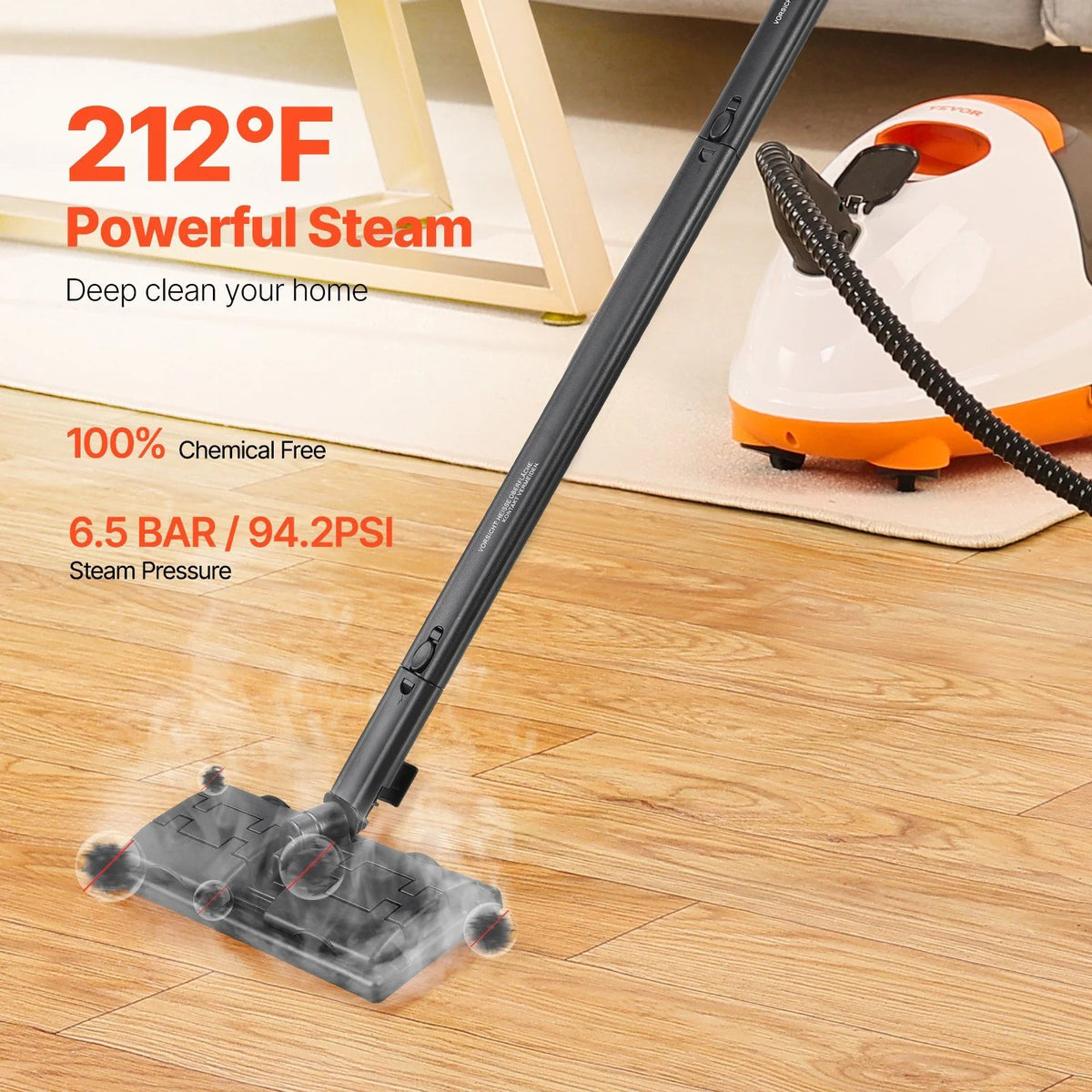 Professional 2000W Steam Cleaner Multipurpose, 51oz Tank & 27 Tools, Heavy Duty Sanitizing Steamer for Hardwood, Car Interiors, Windows, Kitchen Appliances