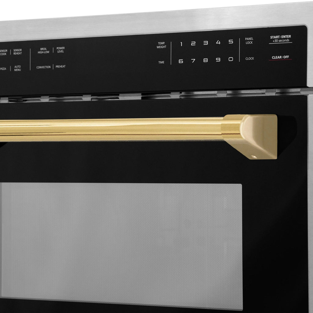ZLINE Autograph Edition 24" 1.6 cu ft. Built-in Convection Microwave Oven in Stainless Steel and Matte Black Accents