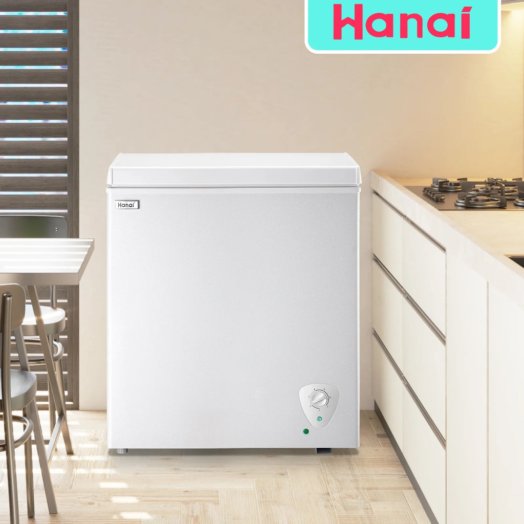 WANAI 3.5 Cubic Feet Chest Freezer Black deep Freezer with Adjustable Temp Knob Ideal for Any Room