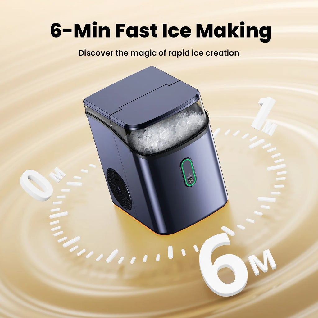Philergo Nugget Ice Maker Countertop, Pebble Ice Maker with Soft Chewable Ice, 35 lbs/24 Hrs for Home, Kitchen, RV, Camping, Silver