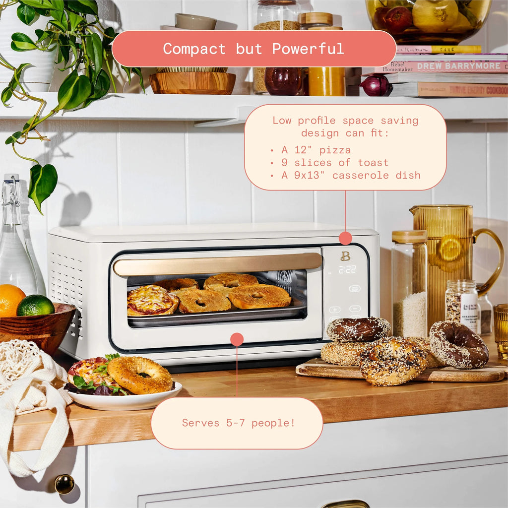 Beautiful Infrared Air Fryer Toaster Oven, 9-Slice, 1800 W, White Icing by Drew Barrymore