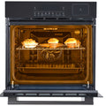 24" Electric Wall Ovens  with 8 Baking Modes 2.5Cu.ft Built-in Electric Ovens with Air Frying Function 3000W Touch Control Double-Layered Glass Door Silver