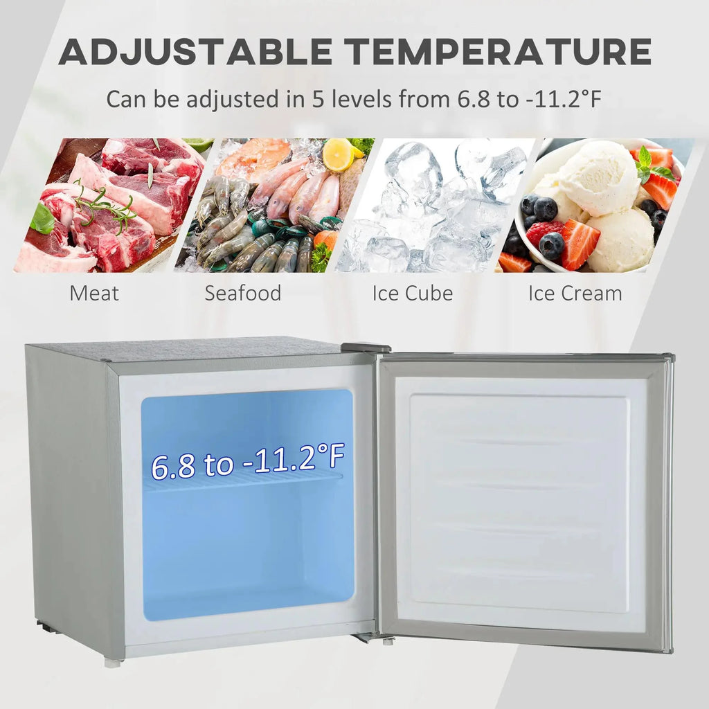 Resenkos 1.1 Cu.Ft Countertop Mini Freezer, Compact Upright Freezer with Removable Shelves, Red