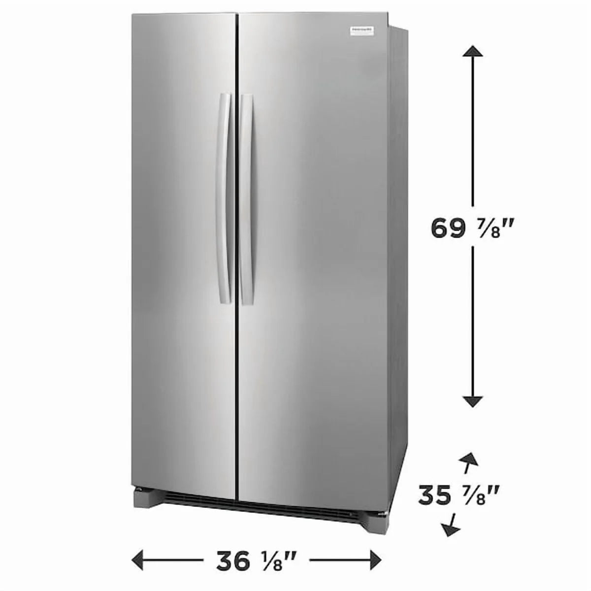 Frigidaire Gallery GRSN2620AF 26 Cu. Ft. 36" Standard-Depth Side-by-Side Refrigerator, Stainless Steel