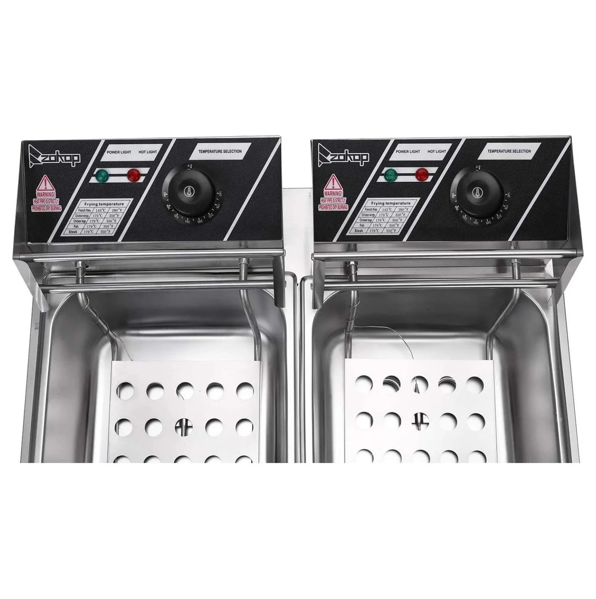 5000W 12 Liter Electric Countertop Deep Fryer Dual