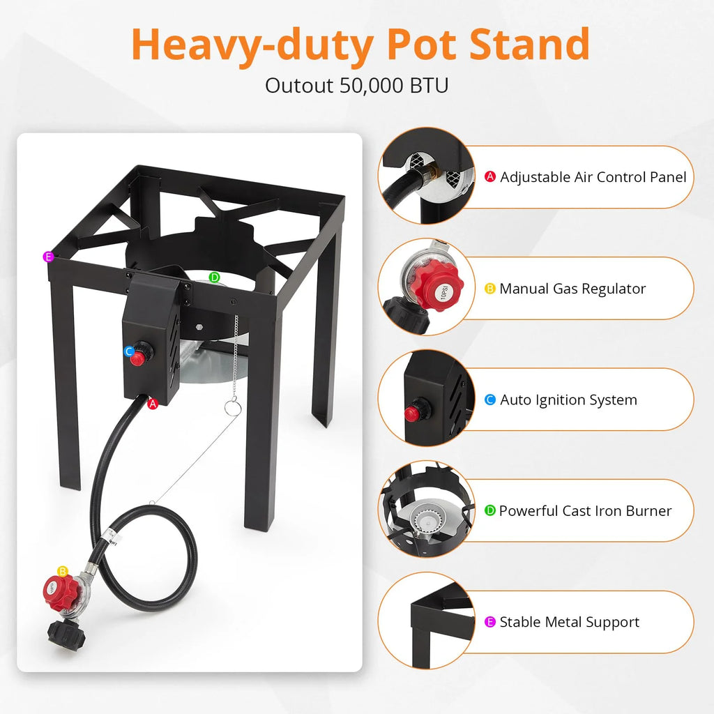 2024 New 30 Qt Turkey & 10 Qt Fish Fryer Boiler Steamer Set, Aluminum Turkey Deep Fryer Pot, 38, 000 BTU Outdoor Propane Stove Stand for 20 Lbs Turkey, Thermometer, Turkey Rack & Lifting Hook