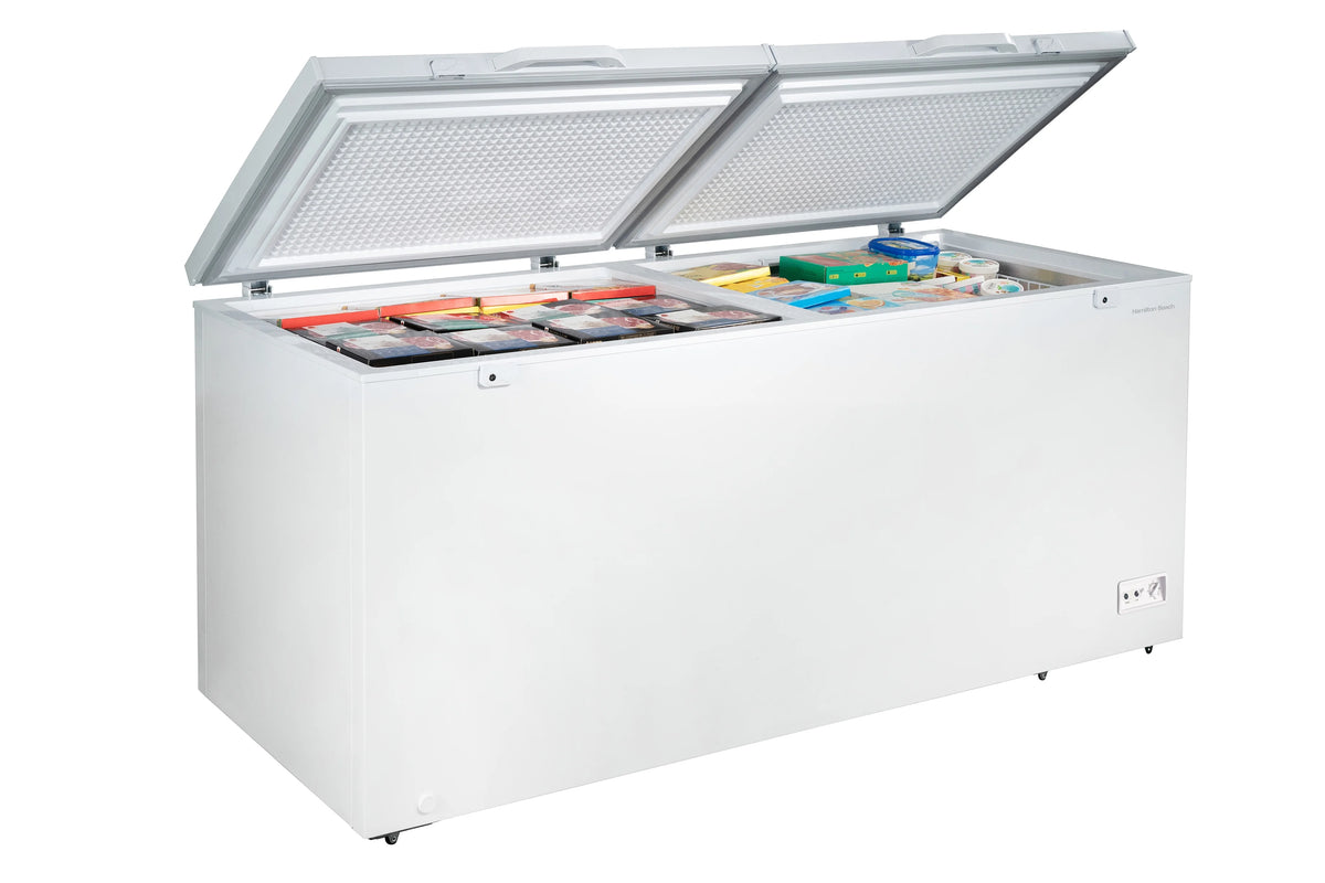 Hamilton Beach 25 Cu. Ft. Chest Freezer, 2 Doors, Garage Ready, White