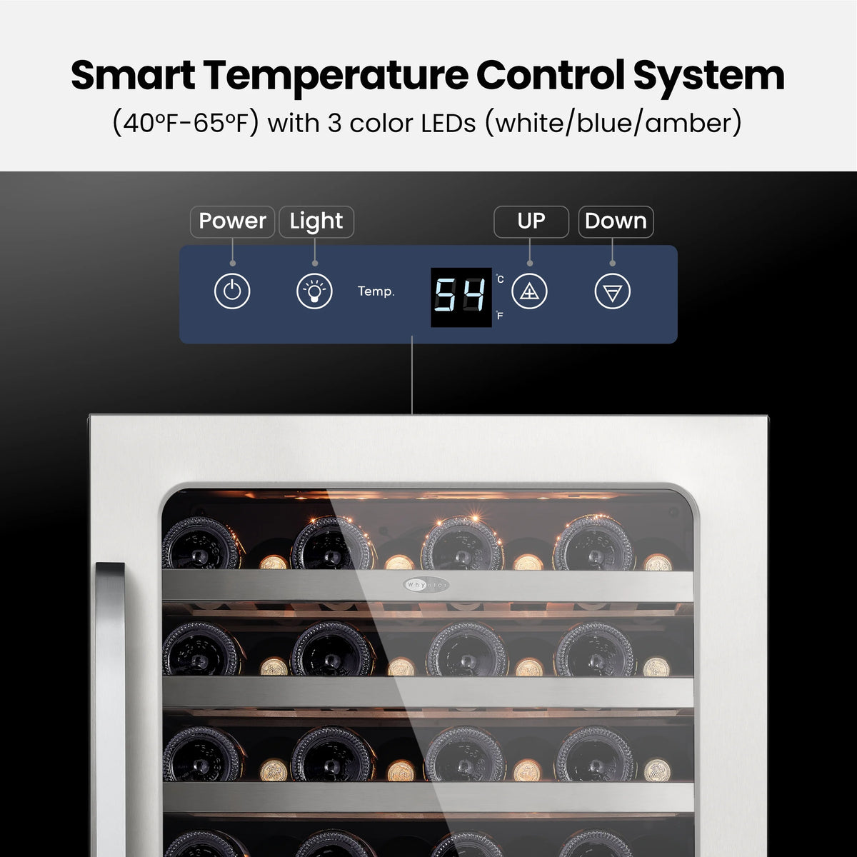 Whynter 24 inch Wine Cooler Refrigerator, 54 Bottle Wine Fridge with Stainless Steel Glass Door