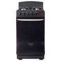 Master-Chef - 20" Black R Gas Space Saver Range with 2.4 CFT Oven Capacity - Italian SABAF Sealed Burners, 1 Ultra-Fast and 3 Fast �C Easy to Clean, Iron Grates, and Cool Knobs CSA Certified