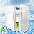 FYHALE Mini Fridge with Freezer, 15 L/21 Can Personal Refrigerator, Portable Cooler &Warmer, Beverage & Skincare, 110V/12V, Silver