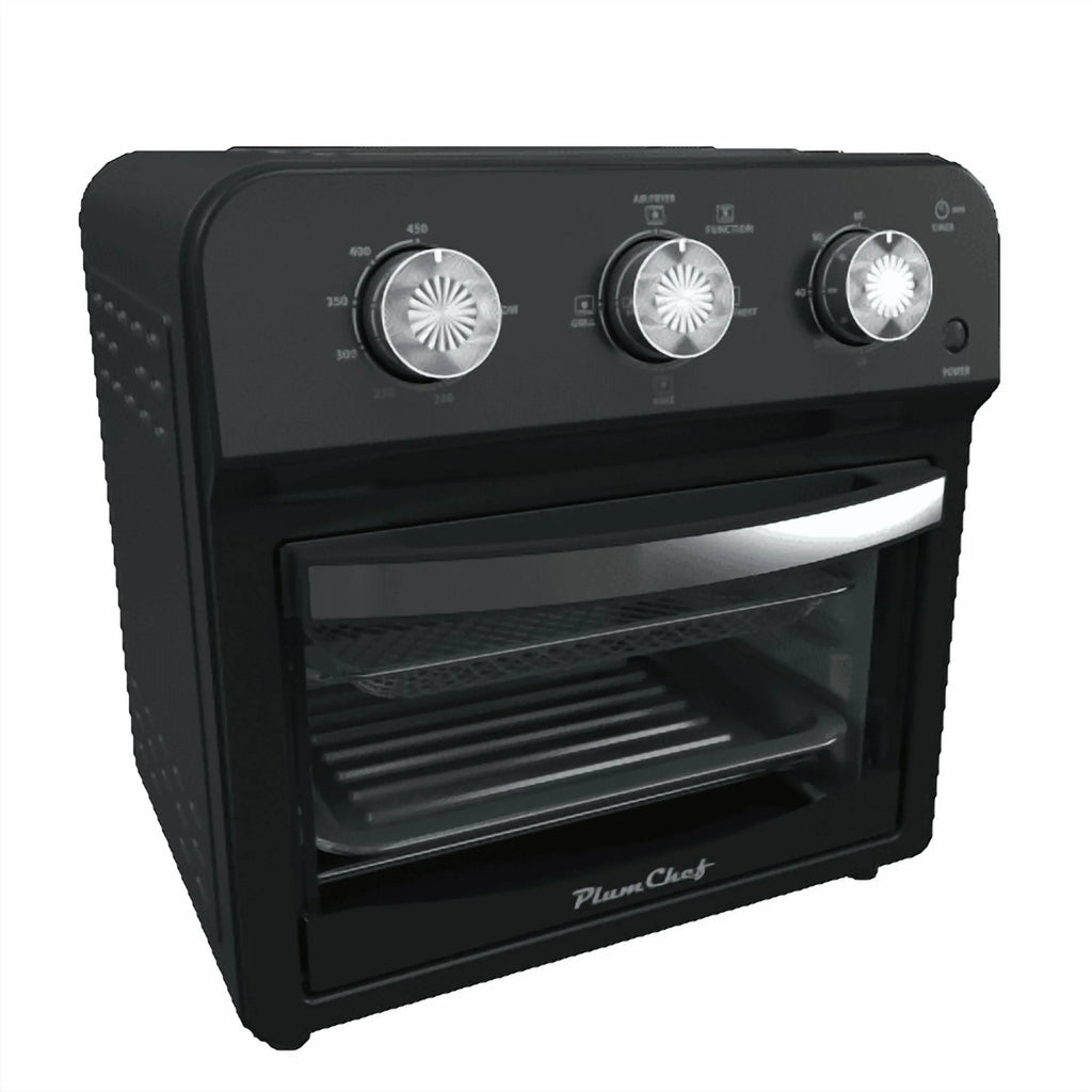 12.5 Quart Air Fryer Convection Toaster Oven, 1500W, 4 Cooking Modes, 7-in-1 Multifunction with Roast, Bake, Grill, Broil, Toast, Dehydrate, Defrost, Stainless Steel, Black