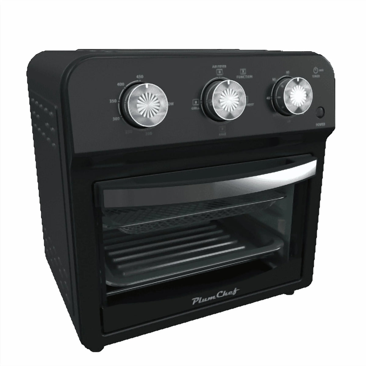 12.5 Quart Air Fryer Convection Toaster Oven, 1500W, 4 Cooking Modes, 7-in-1 Multifunction with Roast, Bake, Grill, Broil, Toast, Dehydrate, Defrost, Stainless Steel, Black