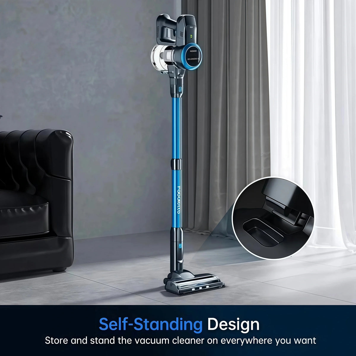 Lazyswan Cordless Vacuum Cleaner 35KPA 400W Stick Vacuum 50min 2200mAh for Home Pet Hair Car Carpet Hardwood Floor