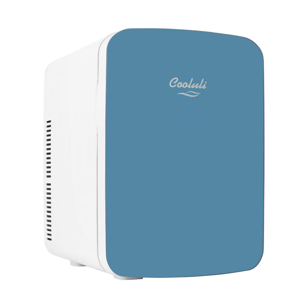 Cooluli Infinity Black 15 Liter Compact Portable Cooler Warmer Mini Fridge for Bedroom, Office, Dorm, Car - Great for Skincare & Cosmetics (110-240V/12V)